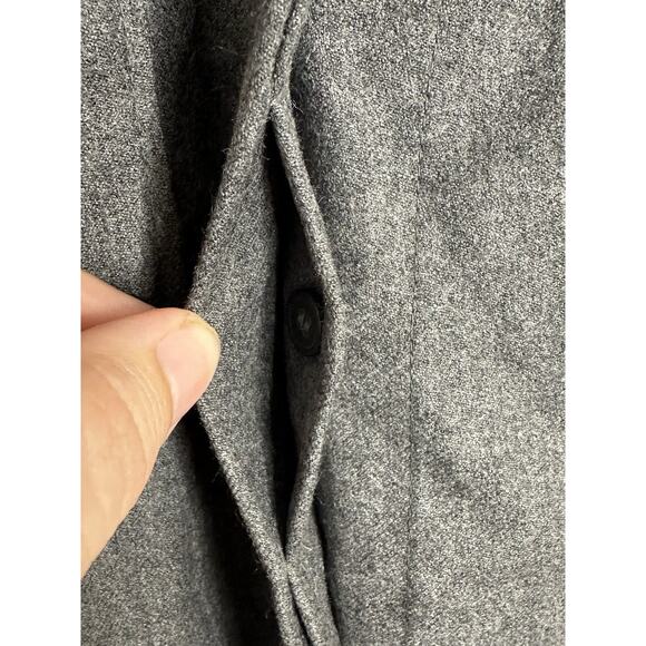 Club Monaco Women’s Gray 100% Wool Button Front Long Sleeve Shirt Dress Sz Large - Picture 3 of 9